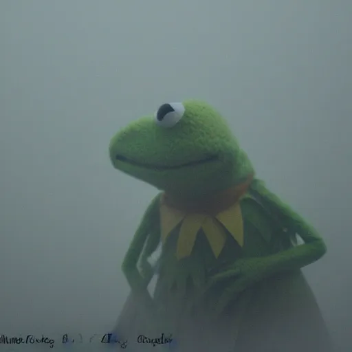 Image similar to Kermit the Fog made of fog and mist