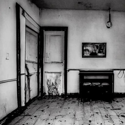 Prompt: photo of a creepy room