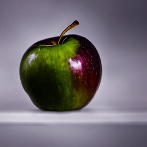 Prompt: black apple, photo, detailed, 4k