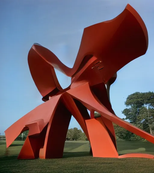 Prompt: to fathom hell or go angelic, just take a pinch of psychedelic. Sir Anthony Caro's colossal sculptural installation on a distant planet in a distant future