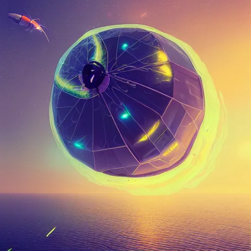 Prompt: photorealistic hyperrealistic holographic sea sphere sparrow mousse neutron fireflies , by Hans Andersen Brendekilde and Beeple and Brom , flat shading , Low poly , fine art