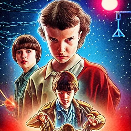 prompthunt: Stranger Things Season 5 Poster, high resolution, hyper  detailed, intricate, photorealistic, all cast members, netfilx !n-9