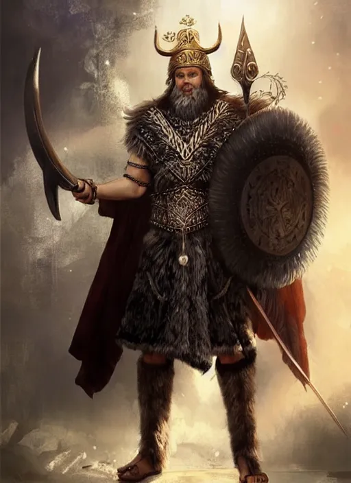 Image similar to king of gods odin, cg original, by wlop