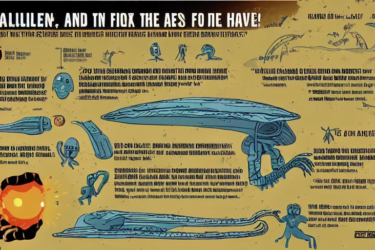 Image similar to infographic about aliens and where to find them