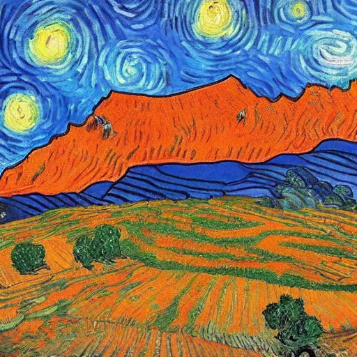 Prompt: nepal in van gogh style