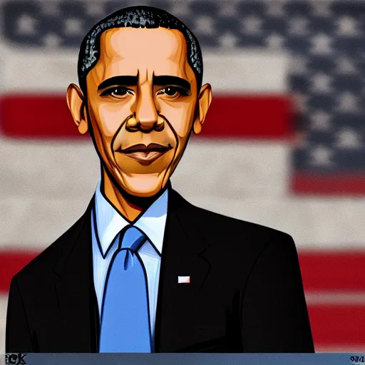 Image similar to barack obama, cartoon