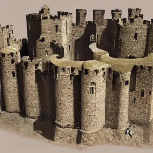 Image similar to a medieval castle made out of bone