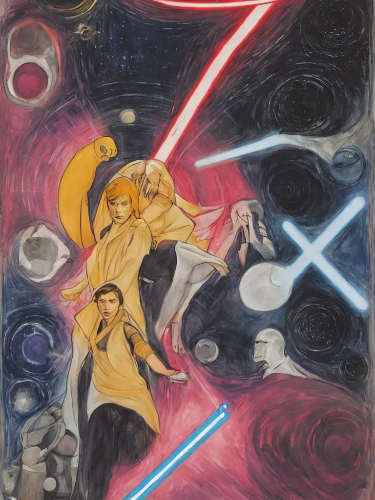 Prompt: Star Wars movie poster in the style of Hilma af Klint