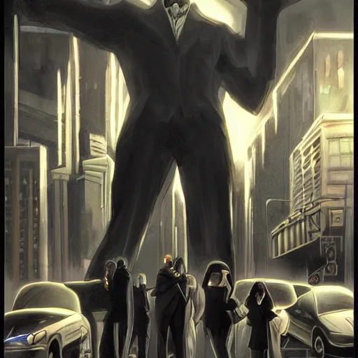 Image similar to dark city bus stop, by alex ross, comic cover,very detailed,ArtStation