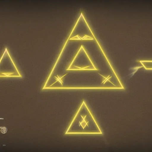 Prompt: Concept art of the triforce held by Link Botw 4k cgi award winning effects, cinema lights