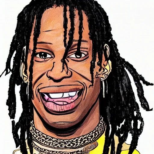 travis scott drawn in the style of the simpsons | Stable Diffusion ...