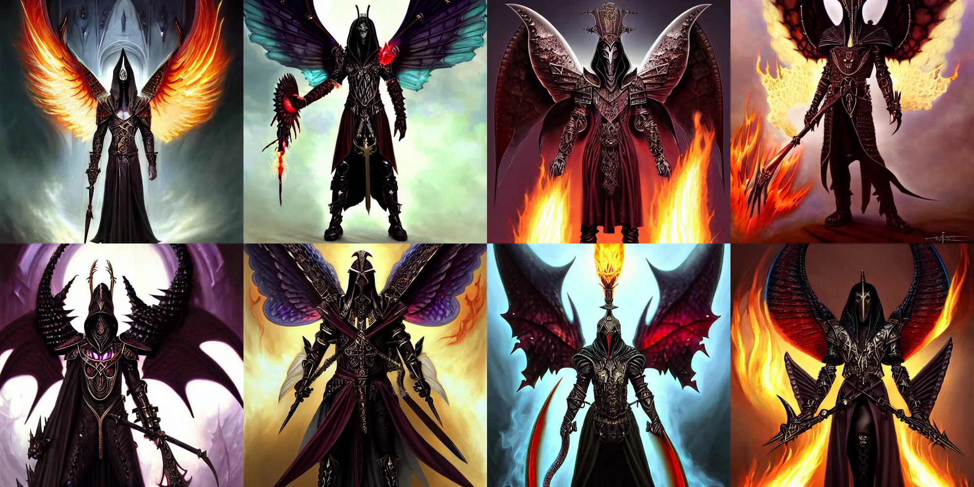 Prompt: gothic fantasy character portrait, egyptian armor male warlock with burning!!!!! angel wings, ultra realistic, wide angle, intricate details, ruby dragon artifacts, sharp focus, highly detailed by peter mohrbacher, hajime sorayama, wayne barlowe, boris vallejo, aaron horkey, gaston bussiere, craig mullins