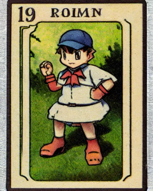 Image similar to a pokemon card from the 1 9 1 0 s