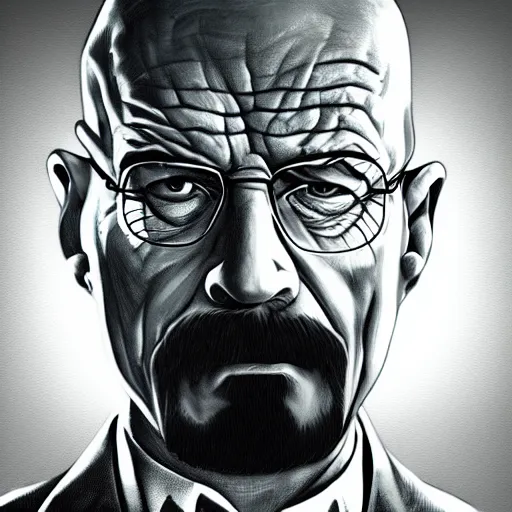 Image similar to ultra realistic portrait painting of walter white in don't starve, 4 k, ultra realistic, highly detailed, epic lighting