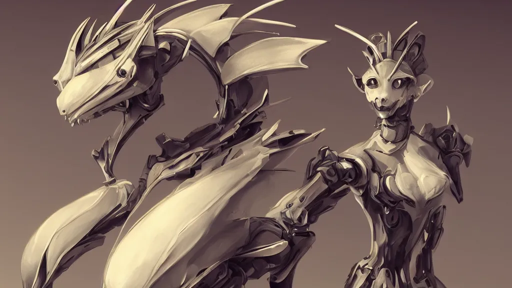 Image similar to close-up bust shot of a cute beautiful anthropomorphic robot female dragon doing an elegant pose, has a head with two eyes, a sleek yet elegant design of metal plating, with two big epic wings behind her, two arms with one hand on her hip, the background is of the beach at night; HD digital art, artstation, deviantart, furaffinity, high quality detail