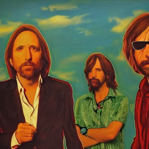 Prompt: the waiting by tom petty, painting in the style of nostradaumus