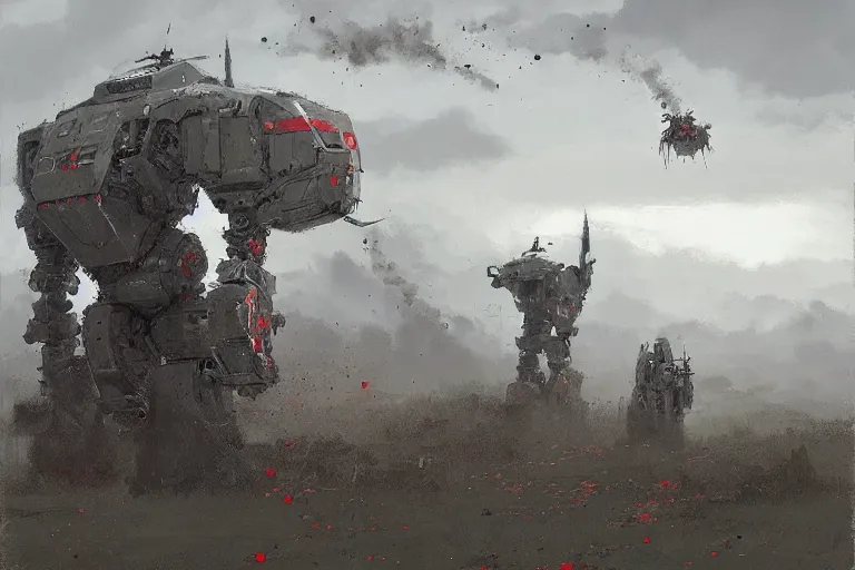 Image similar to mech art by jakub rozalski