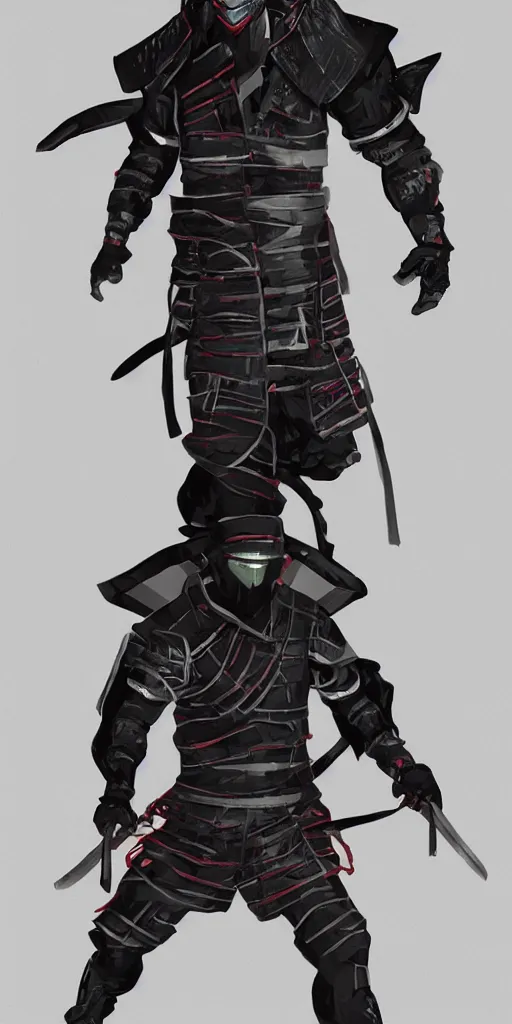 Prompt: samurai, cyber punk ninja humanoid