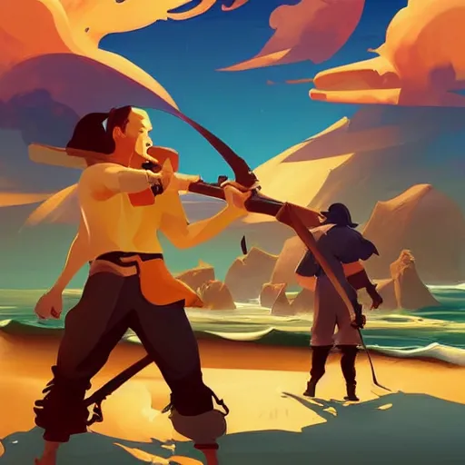 Image similar to painting treasure on sea of thieves game smooth median photoshop filter cutout vector, behance hd by jesper ejsing, by rhads, makoto shinkai and lois van baarle, ilya kuvshinov, rossdraws global illumination