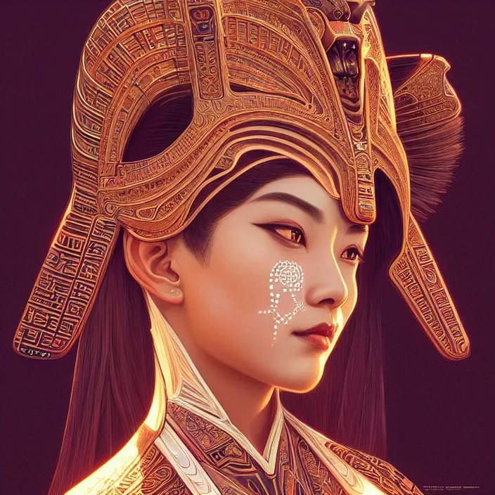 Prompt: symmetry! portrait of a sphinx!!, face decorated with chinese opera motifs, leds horizon zero dawn machine, intricate, elegant, highly detailed, digital painting, artstation, concept art, smooth, sharp focus, illustration, art by artgerm and greg rutkowski and alphonse mucha, 8 k