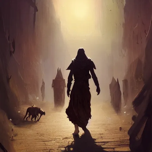 Prompt: Hyperdetailed masterpiece concept art of bedouin walking towards mosque, surrounded by nebula hyperdetailed concept art by Greg Rutkowski and Ross Tran, high quality DnD illustration, trending on ArtStation, all rights reserved Wizards of the Coast