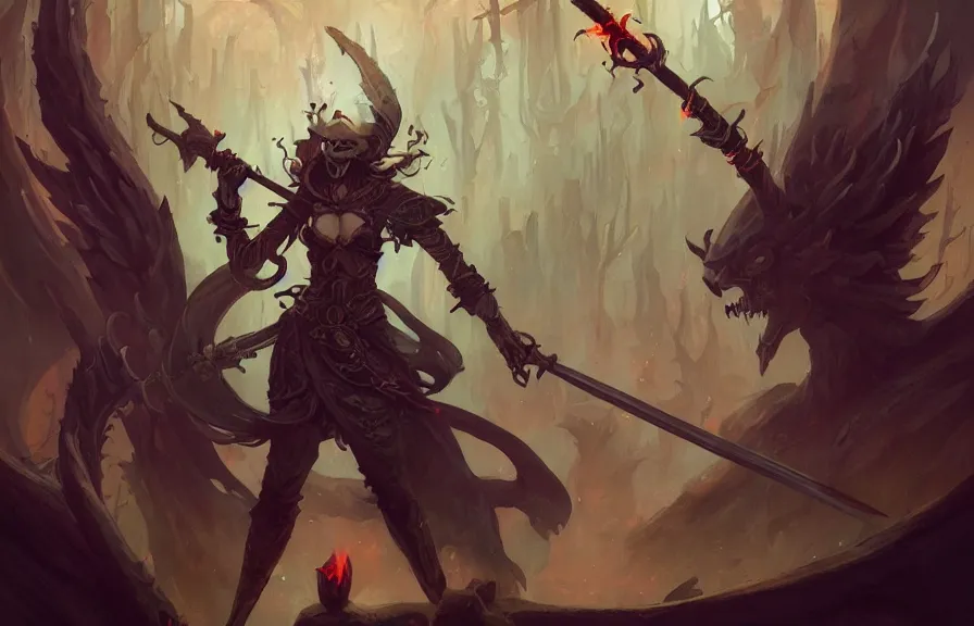 Image similar to the fire thief with sword, dark, skull, peter mohrbacher, kelly mckernan, hypermaximalist, cinematic, symmetrical, concept art, unreal engine, environment, sharp