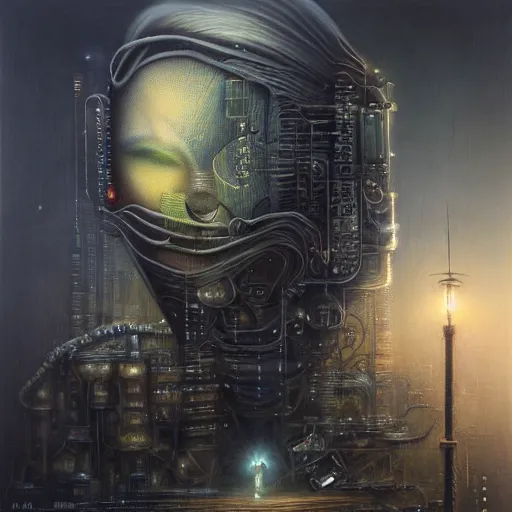 Image similar to Ghost in the machine by Tomasz Alen Kopera, cyberpunk, masterpiece