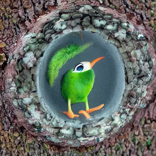 Prompt: new zealand native bush, scene from a disney animated movie, cute kiwi bird in the center of the scene