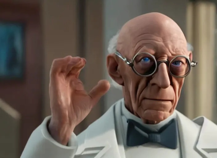 Image similar to film still of professor farnsworth in the new scifi movie, 4 k