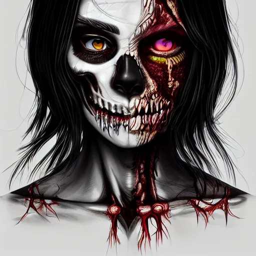 Image similar to plaguespreader zombie, beautiful, detailed symmetrical close up portrait, intricate complexity, in the style of artgerm and ilya kuvshinov, cel shaded