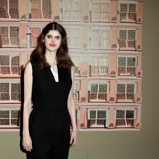 Prompt: alexandra daddario, wes anderson style