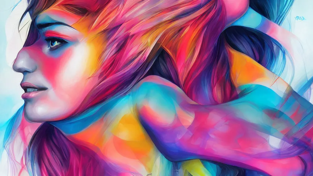 Image similar to abstract forms and colors by Artgerm