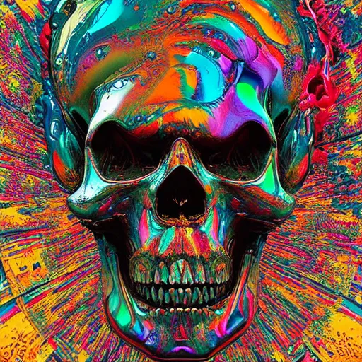 Image similar to portrait_of_a_melting_skull._intricate_abstract._psychedelic_liquod_embossed_intricate_artwork._by_Tooth_Wu_wlop_beeple_dan_mumford._octane_render_trending_on_artstat