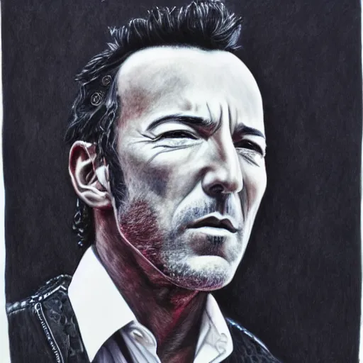 Image similar to ballpoint portrait of Bruce Springsteen