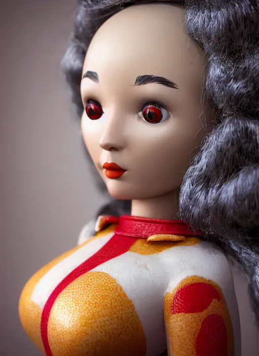 Prompt: closeup profile portrait of tin toy russian girl soviet test pilot, bikini, depth of field, zeiss lens, detailed, symmetrical, centered, fashion photoshoot, by nicoletta ceccoli, mark ryden, lostfish, breathtaking, 8 k resolution, extremely detailed, beautiful, establishing shot, artistic, hyperrealistic, octane render