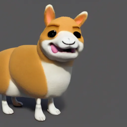 Prompt: corgi - llama hybrid, extremely cute, adorable, pixar, 3 d render, octane, 8 k