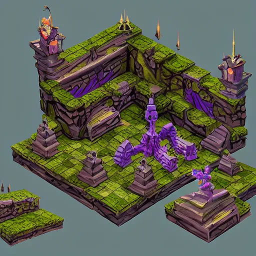 Image similar to 2004-2007 isometric maleficent's dungeon lair, stylized 3d render, in the style of VMK, yoworld, artstation by Miha Rinne