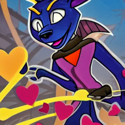 Image similar to sly cooper valentines day card, detailed,