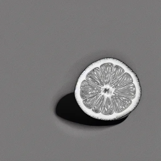 Image similar to centered hyper-realistic single piece of fruit, gray background