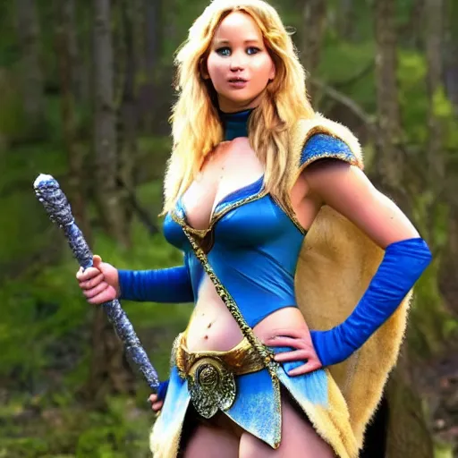 Image similar to Jennifer Lawrence as Crystal Maiden, full body shot