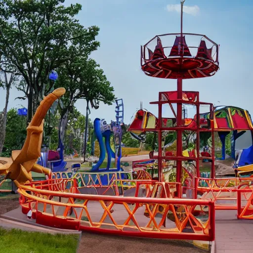 Image similar to a military installation disguised as an amusement park