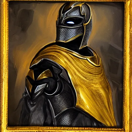 Image similar to portrait of black and gold knight