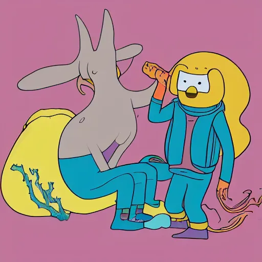 Prompt: in the style of Moebius and Ghostshrimp a young explorer, highly detailed, adventure time colour palette