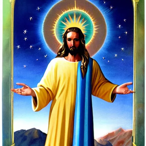 Image similar to ashtar command jesus the sun of god