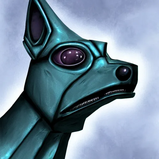 Prompt: a alien dog from half - life, digital art