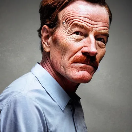 Image similar to bryan cranston wailing and crying and also shouting at his doctor for smiling wildly at him in 8 k closeup detailed portraits surrealism hyperrealism funny meme by bryan christie 8 k