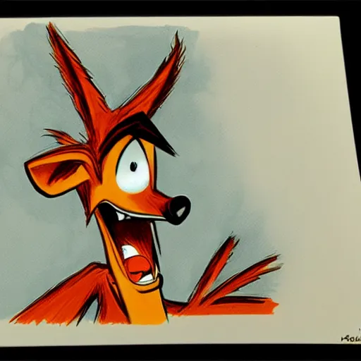 Image similar to milt kahl sketch of crash bandicoot