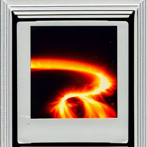 Image similar to solar storm, Polaroid photo