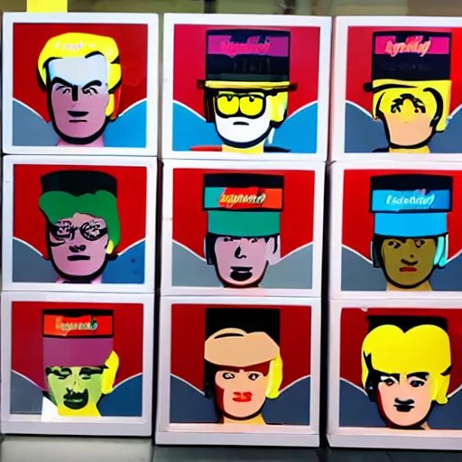 Image similar to andy warhol lego, activity play centre, plastic, toy, butcher billy style