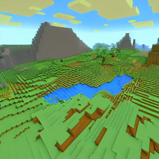 Prompt: Minecraft world painted by Vincent Van Gogh